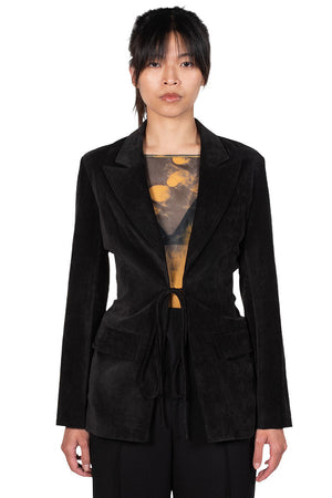 Oude Waag Black Velvet Drawstring Jacket