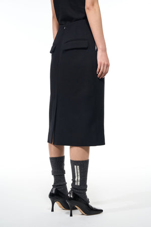 Attempt Black Wool Skirt