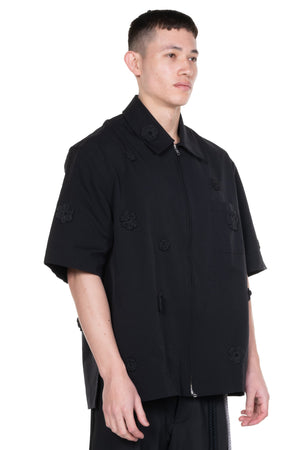 Black Zip Up Box Shirt