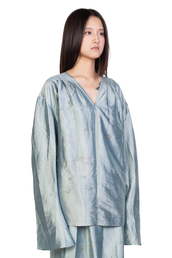 Blue Silk Dyed Shirt