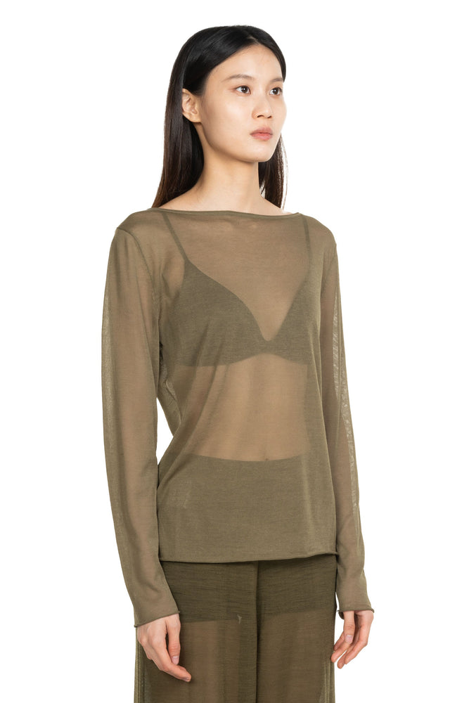 Boat Neck Shirt Khaki