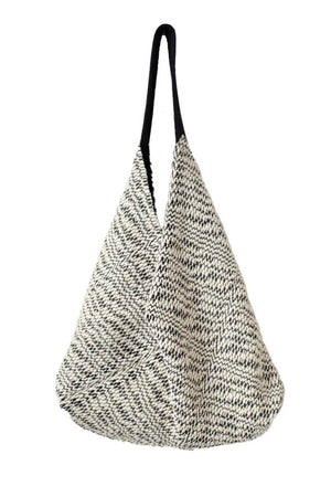 Broken Waves Black & White Woven Bag