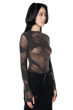 Brown Topography Bodysuit