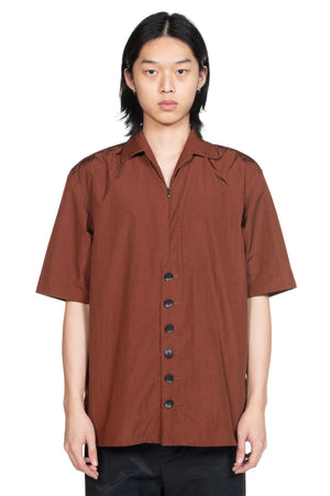 Peng Tai Button Zip Working Shirt Mustang