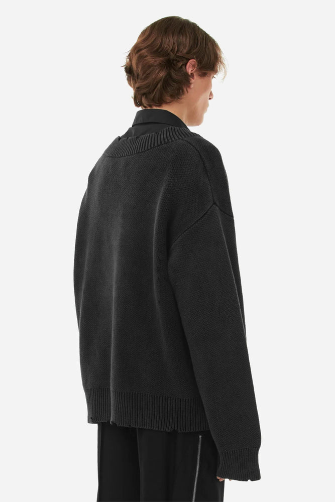 C2h4 Sunburnt Distressed V-Neck Sweater