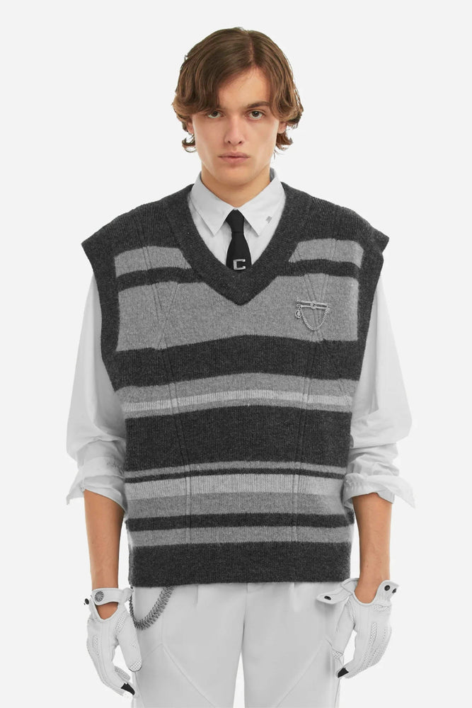 C2h4 Hollow Out V-Neck Knit Vest