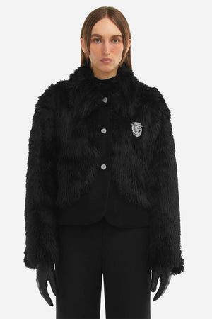 C2h4 Arch Panelled Fur Jacket