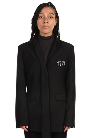 C2H4 Asymmetrical Double Lapel Tailored Jacket