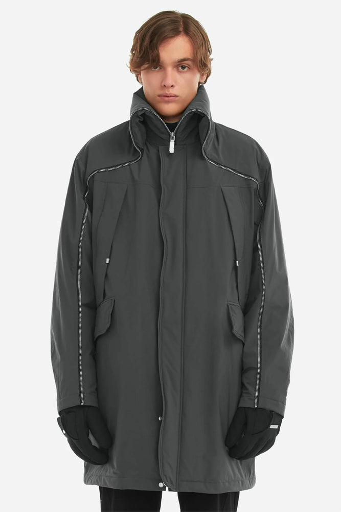 C2h4 Continues Zipper Quilted Coat