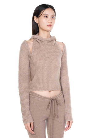 Cashmere Hooded Knitted Tank