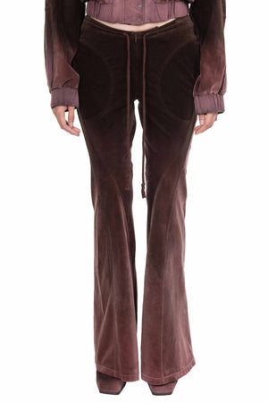 Corduroy Slim-Fit Flare Pants Coffee