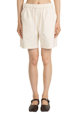 Cotton Elastic Shorts Cream