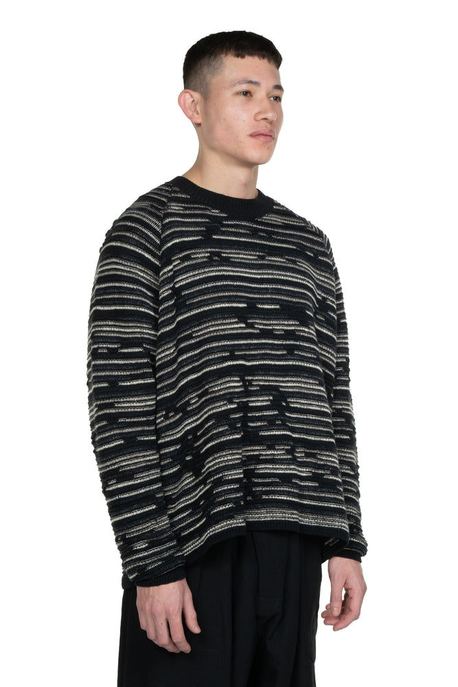 Crewneck Sweater Linen Cotton Black