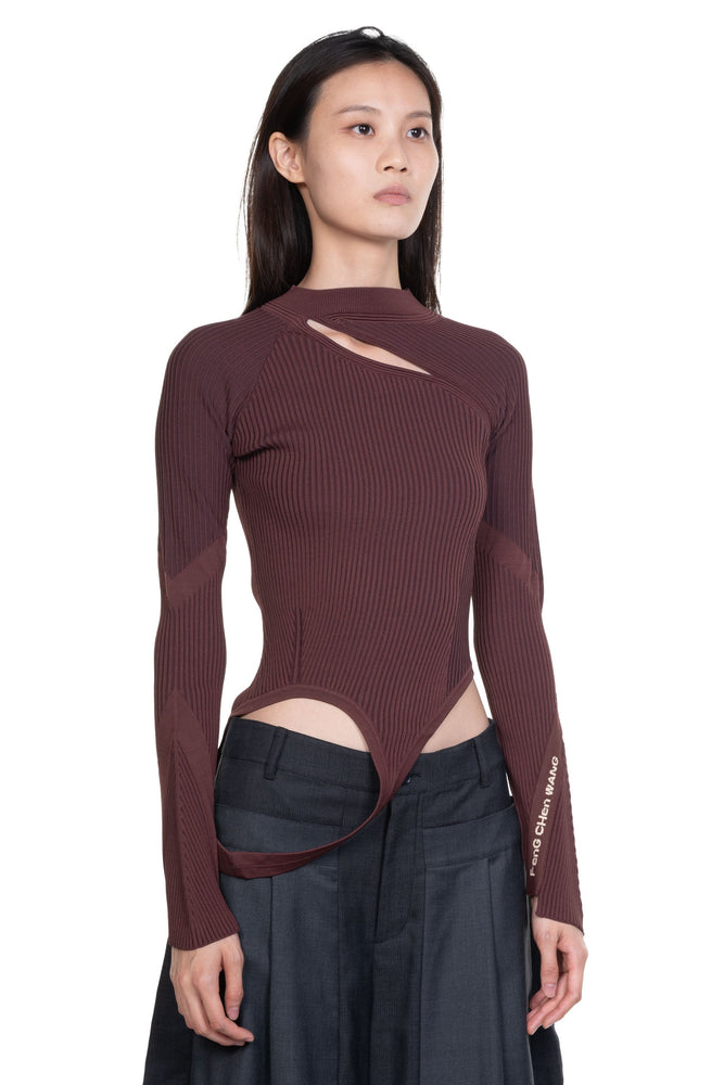 Deconstructed Knit Logo Top