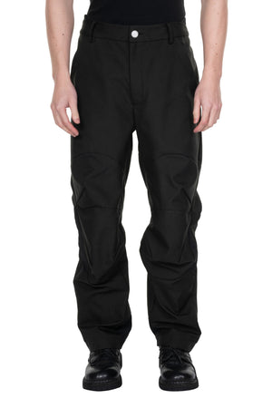 Deep Black Green Slanted Pants