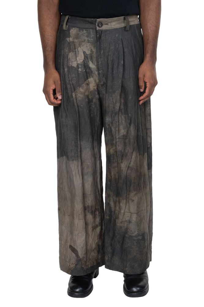 Digital Print Straight Leg Trousers