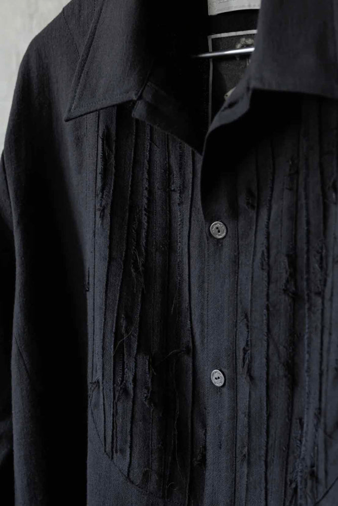 Distressed Tunic Frayed Black