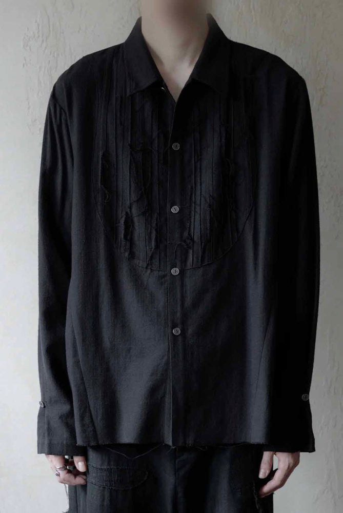 Distressed Tunic Frayed Black
