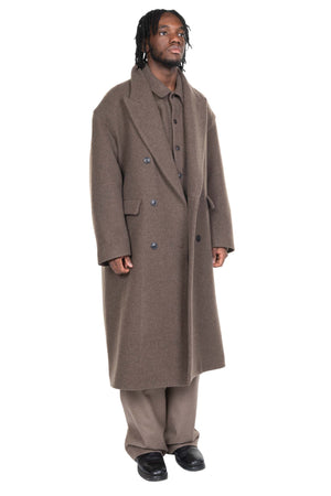 Double Breasted Overcoat Wool Cashmere Greige