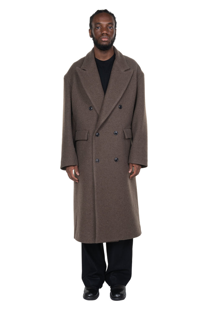 Double Breasted Overcoat Wool Cashmere Greige