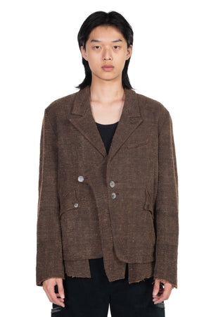 Double Layer Blazer Natural Dyed Brown