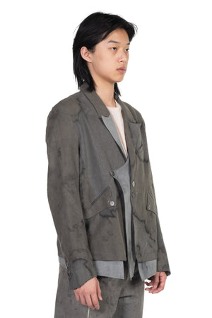 Double Layer Blazer Natural Dyed Grey
