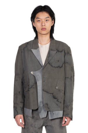 Double Layer Blazer Natural Dyed Grey