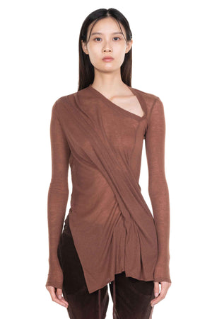 Draped Asymmetric Top Rosewood