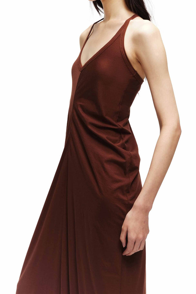 Draped Jersey Tanks Dress Reddish Brown