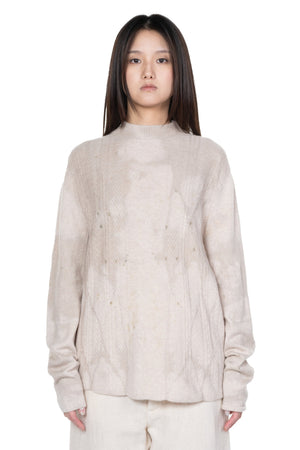 Dyed Cable Knit Sweater