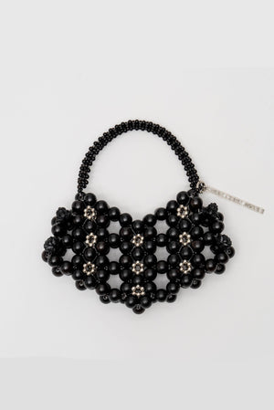 Ebony Beaded Heart Shaped Bag