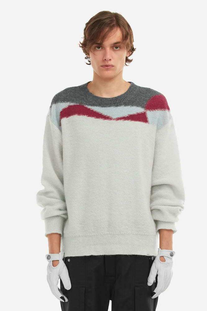 C2H4 Ellipse Panelled Mohair Sweater Cream