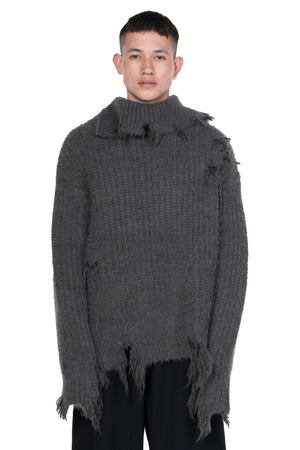 Etain Highneck Ripped Knit