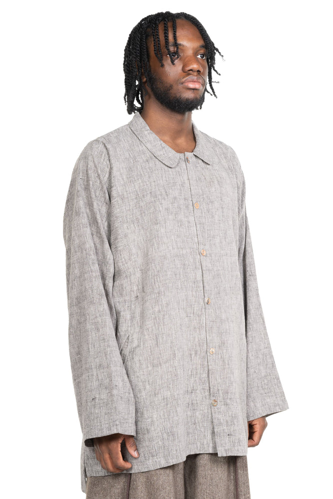 Farmer Shirt Handwoven Grey Melange