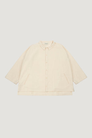 Farmer Shirt Herringbone Natural Fuuai Cotton