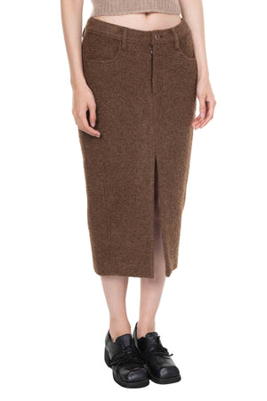 Felt Midi Skirt Umber