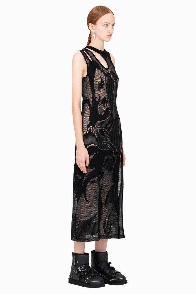 Feng Chen Wang Phoenix Transparent Jacquard Dress 