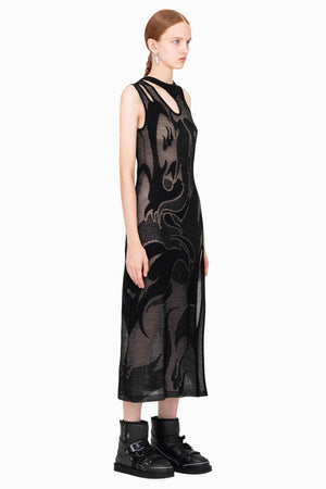 Feng Chen Wang Phoenix Transparent Jacquard Dress 