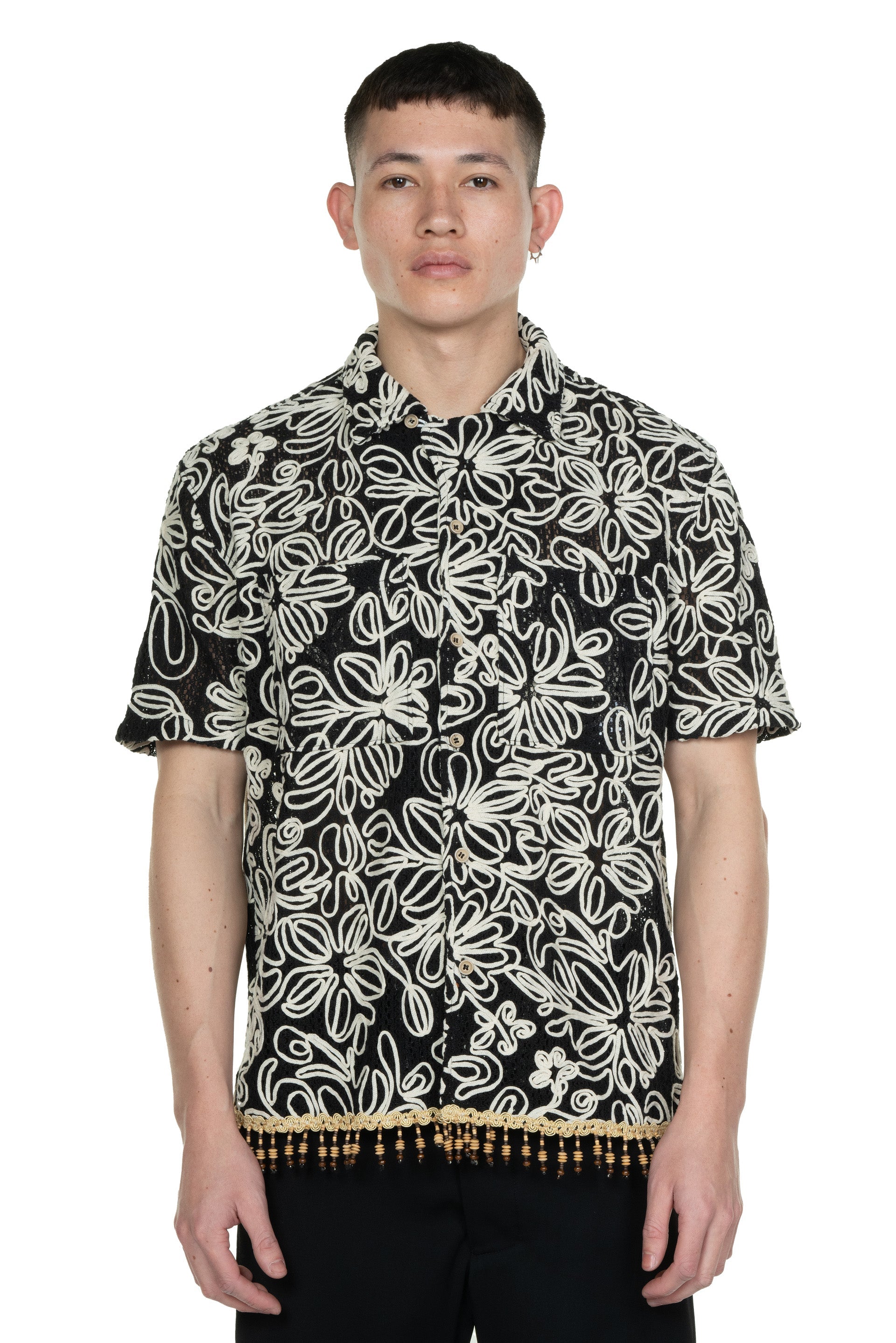 Andersson Bell Flower Jacquard Shirt Black | UJNG