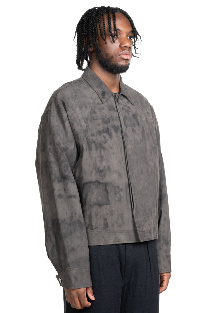 FM E Cropped Jacket Natural Dyed Grey