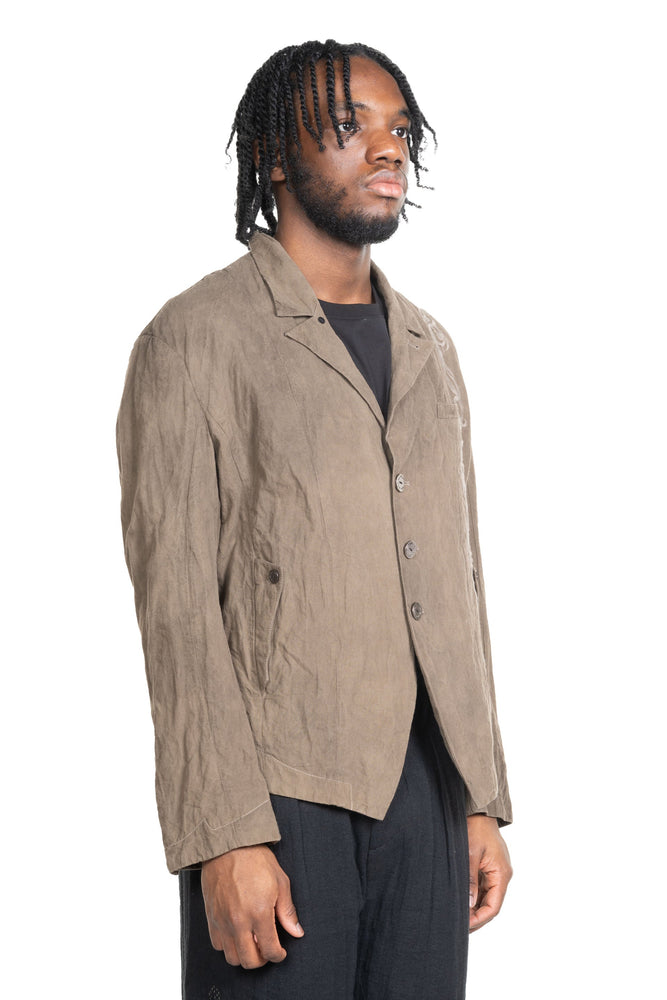 FM Embroidered Blazer Crinkle Dyed Grey