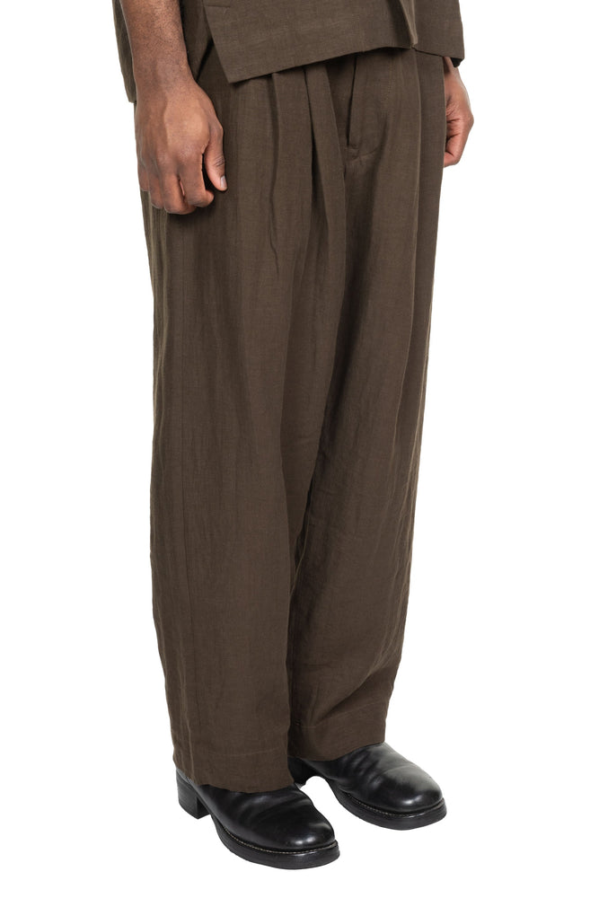 Front Pleats Wide Leg Trousers