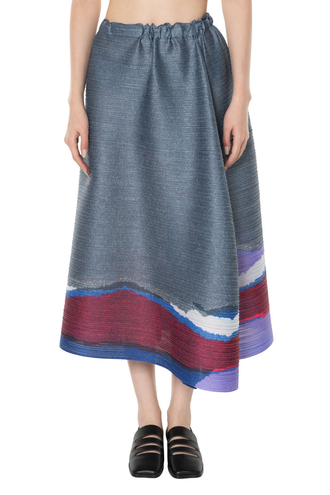 Grainy Colors Skirt Dark Blue Grey