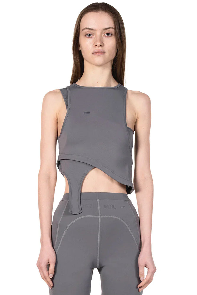 Heliot Emil Grey Layered Crop Top