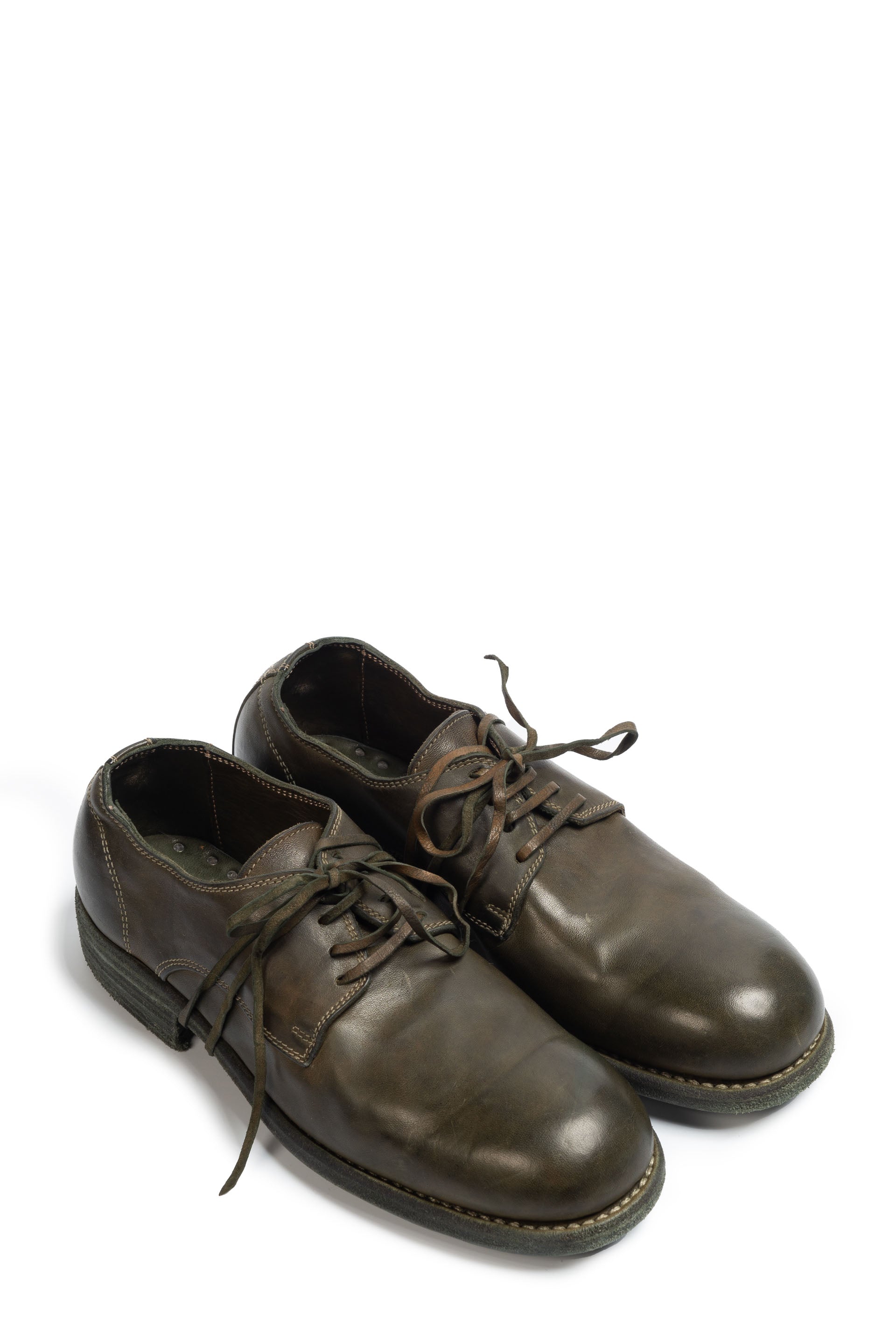 Guidi 992 Green - Horse Leather Derby Shoes | UJNG