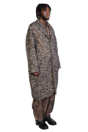 Hand Woven Rawing Single-Breasted Coat