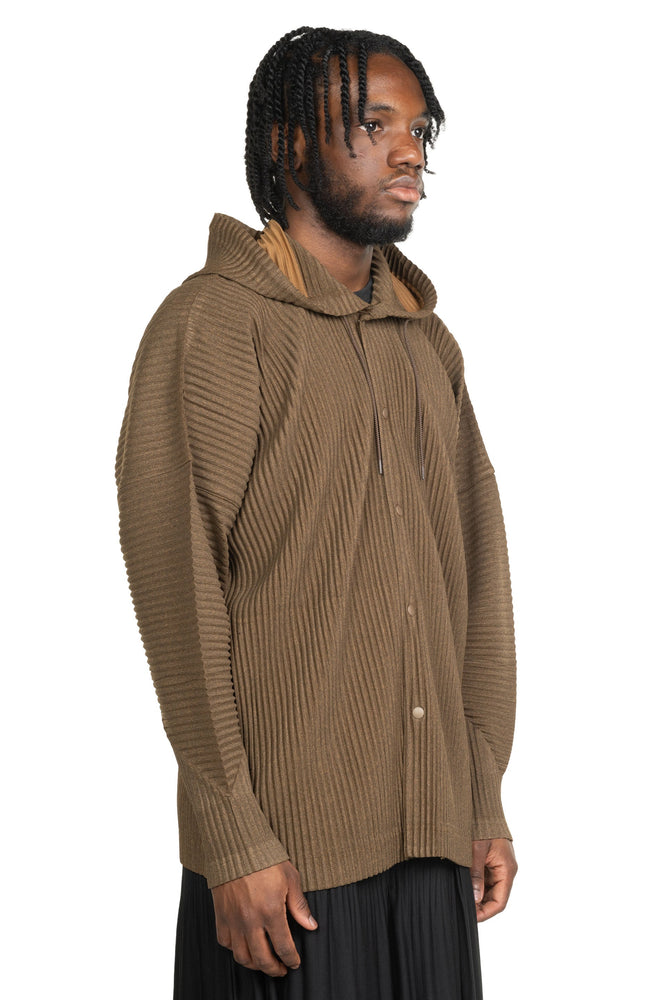 Heather Pleats Jacket Brown