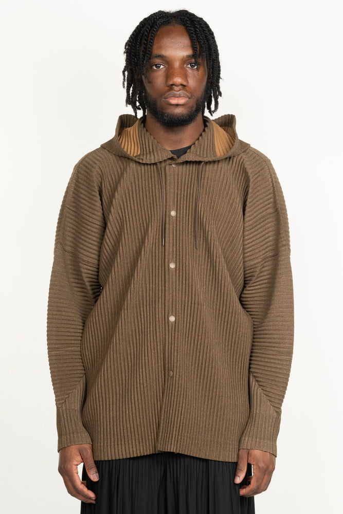 Heather Pleats Jacket Brown