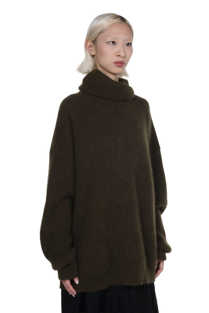 High Neck Top Army Green