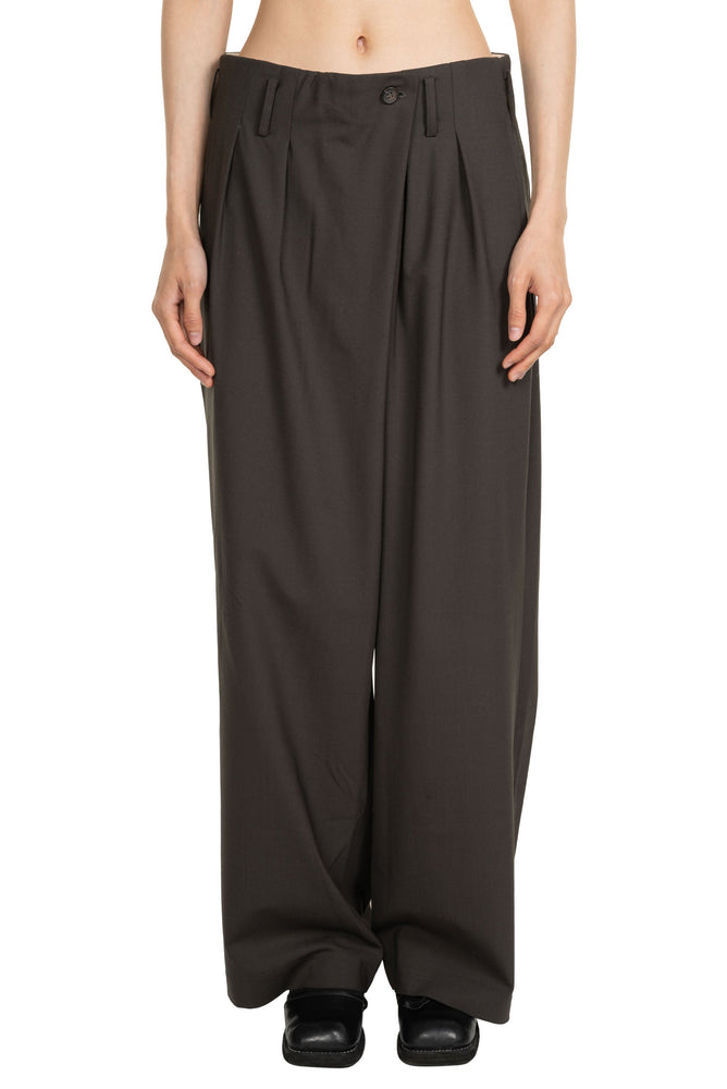 High Waist Trousers Chocolate Charcoal